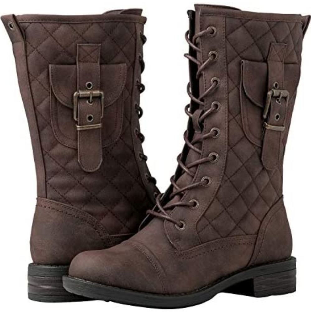 Global Win Lace Up Military Style Boots Size 8.5